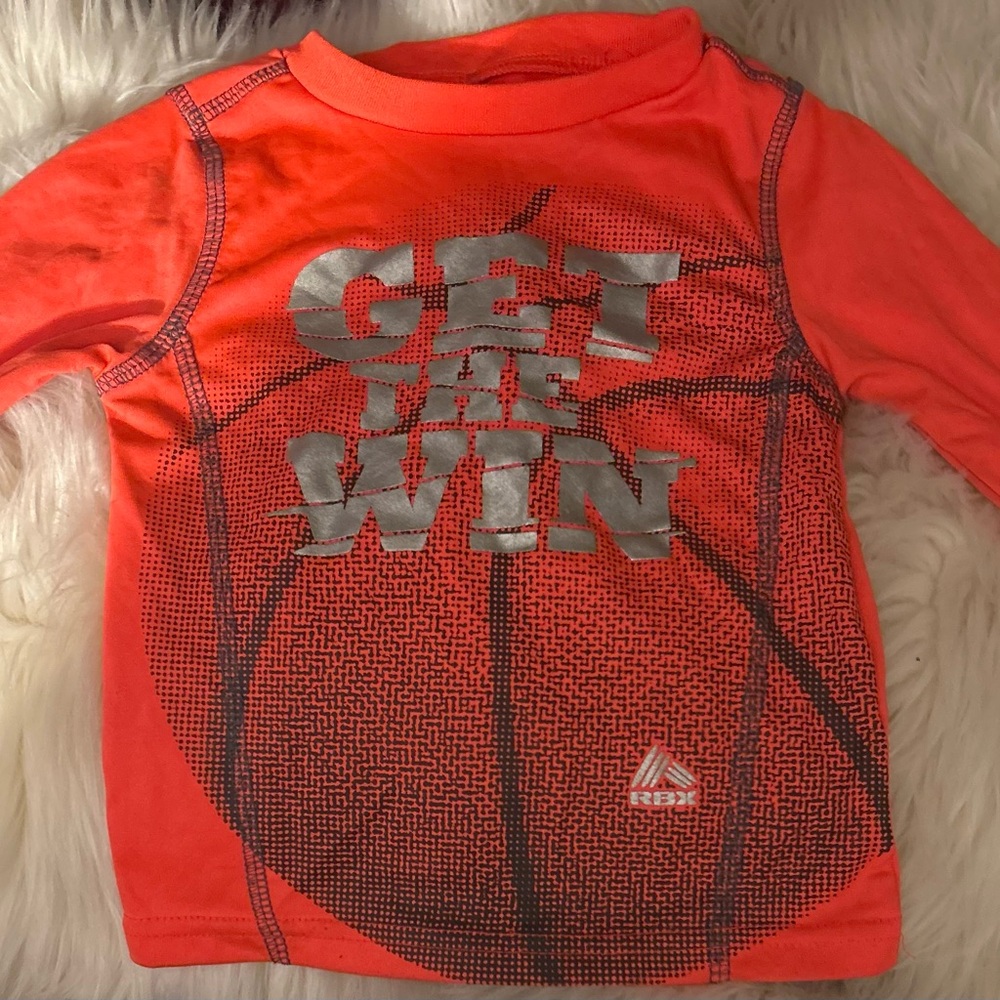 Reebok Orange Long Sleeve Tee with Silver Graphic